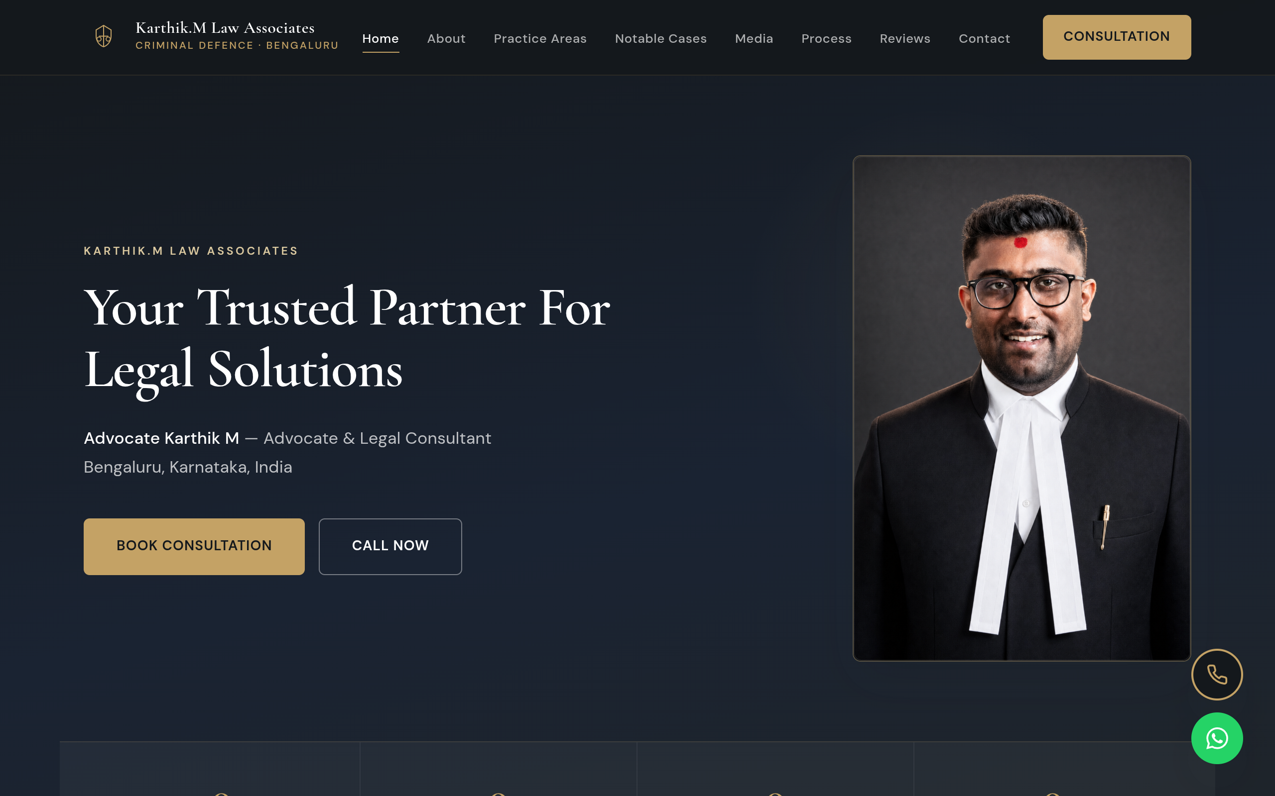 Karthik M Law Associates website preview